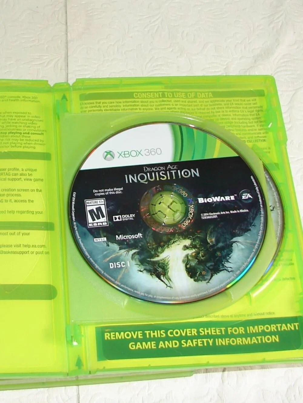 Xbox 360 Game Lot of 3: DRAGON AGE II + ORIGINS + INQUISITION w/1 Manual